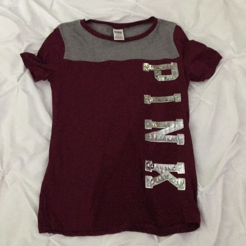 Pink Sequin tee size SM